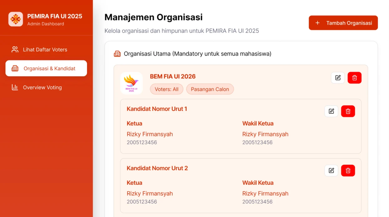 Pemilihan Rakyat (PEMIRA) FIA UI Vote Website